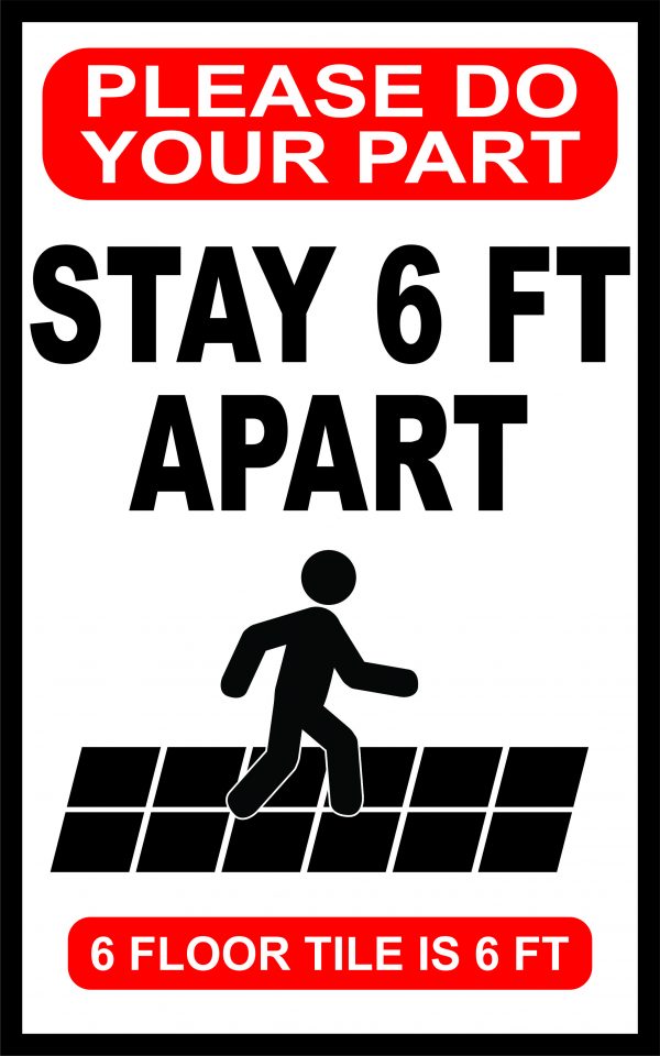 Social Distancing Floor Signs Rectangle Covid 19 Floor Sticker